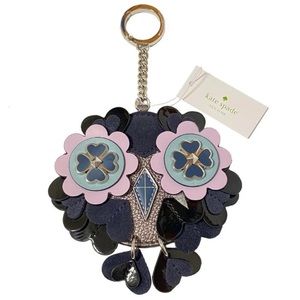 NWT Kate Spade Owl Keychain - Silver Purple Blue